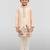 Boys beige rayon digital animal daman print kurta cream pant set