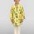 Boys yellow rayon all-over digital animal print kurta cream pant set