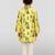 Boys yellow rayon all-over digital animal print kurta cream pant set