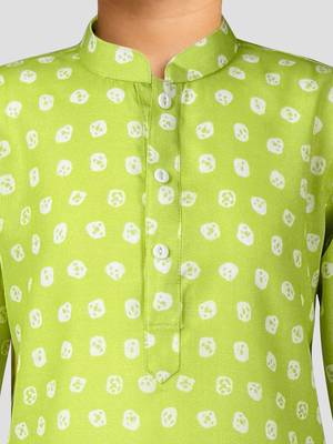 Boys mint green cotton kurta pyjama set 2