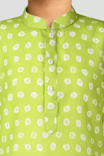 Boys mint green cotton kurta pyjama set