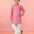 Boys pink linen slub kurta pyjama set