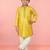 Boys yellow linen slub kurta pyjama set