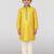Boys yellow linen slub kurta pyjama set