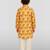 Boys yellow linen slub animal print kurta pyjama set