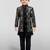 Boys multicolour velvet sequin embroidery attached jacket style sherwani set with pant