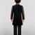 Boys multicolour velvet sequin embroidery attached jacket style sherwani set with pant