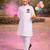 Boys white pure cotton kurta pyjama set - holi special