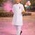 Boys white pure cotton kurta pyjama set - holi special