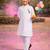 Boys white pure cotton kurta pyjama set - holi special