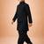 Boys black synthetic solid jodhpuri jacket kurta patiala set with dupatta