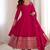 Pink color zari sequince embroidered work vichitra silk anarkali set