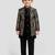 Boys chiku velvet thread embroidery attached jacket style sherwani set with pant
