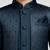 Boys turquoise silk blend jacquard indo-western set