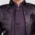 Boys wine silk blend jacquard indo-western set