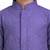 Boys purple hakoba cotton kurta pyjama set with geometric thread embroidery