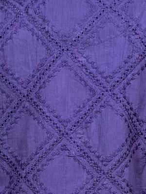 Boys purple hakoba cotton kurta pyjama set with geometric thread embroidery 5