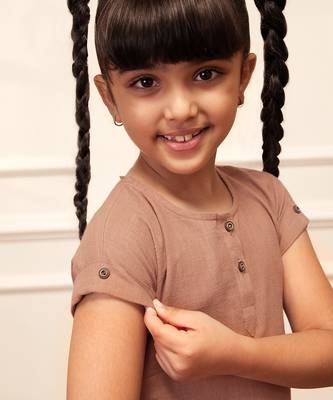 Girls rose pink cotton yoga kurta set 3