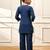 Girls navy blue cotton kurta pyjama set