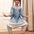 Girls aqua cotton kurta harem pant set
