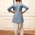 Girls aqua cotton kurta harem pant set