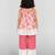 Girls pink cotton schiffli digital floral flare top with palazzo set