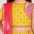 Girls yellow cotton digital animal print resham embroidery lehenga choli with net dupatta set
