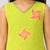 Girls parrot green cotton slub applique abstract embroidery sleeveless kurta with pyjama set