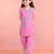 Girls pink cotton slub embroidered kurta with pant set | applique abstract | sleeveless | festive casual wear