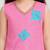 Girls pink cotton slub embroidered kurta with pant set | applique abstract | sleeveless | festive casual wear