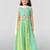 Girls sage green cotton bandhani print lehenga set with dupatta | three quarter sleeves | asymmetric hem