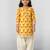 Girls yellow cotton animal print kurta with salwar set | three quarter sleeves | pakistani style | festive casual