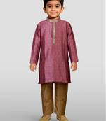 Silk blend kurta set with pyjama for boyss| purple | diwali
