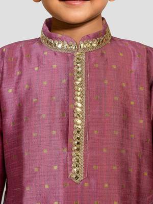Silk blend kurta set with pyjama for boyss| purple | diwali 2