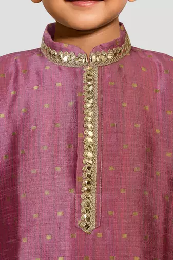 Silk blend kurta set with pyjama for boyss| purple | diwali