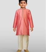 Silk blend kurta set with pyjama for boyss| pink | diwali