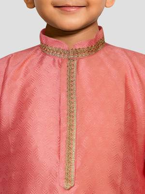 Silk blend kurta set with pyjama for boyss| pink | diwali 2