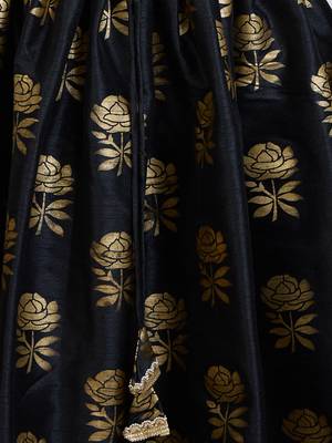 Dupion silk lehenga set for girls | black | diwali 4