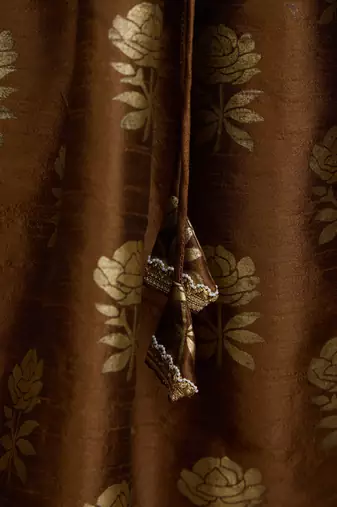 Dupion silk lehenga set for girls | coffee | diwali