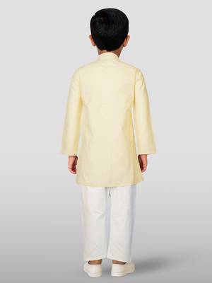 Cotton printed kurta set with pyjama for boys | cream | navratri special 3