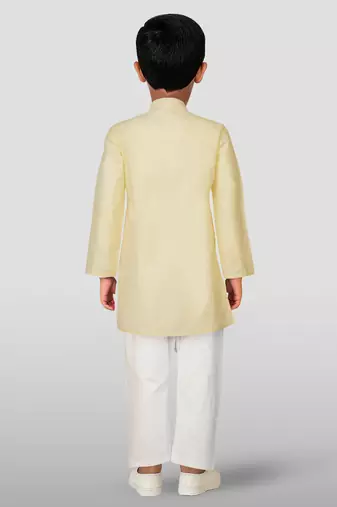 Cotton printed kurta set with pyjama for boyss | cream | navratri special