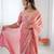 Pink color 1 minute ready to wear fendy silk lace border saree with blouse