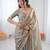 Silver color 1 minute ready to wear fendy silk lace border saree with blouse