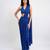 Blue embellished lycra pre draped saree
