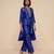 Royal blue embroidered raw silk kurta set