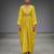 Mustard yellow laced silk kaftan