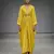 Mustard yellow laced silk kaftan