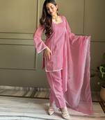 Elegant crunchy silk farshi salwar suit with swarovski work & dupatta     ready to wear