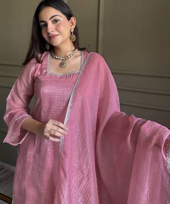 Elegant crunchy silk farshi salwar suit with swarovski work & dupatta  ready to wear 2