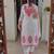 White kurta set with red embroidery